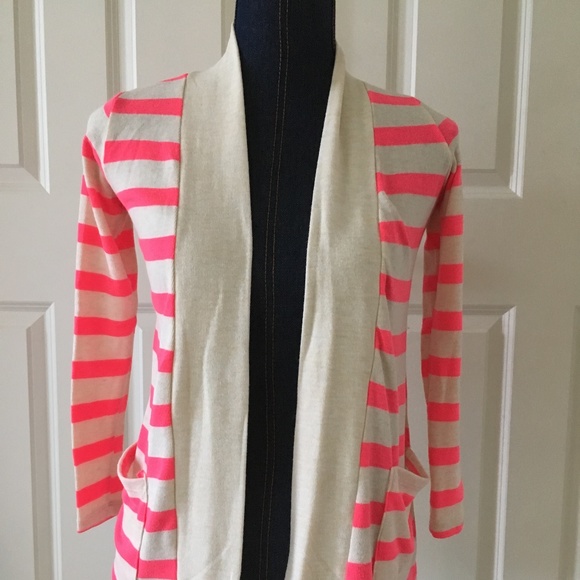 Poof! Other - SOLD! poof girl knit sweater cardigan pink white